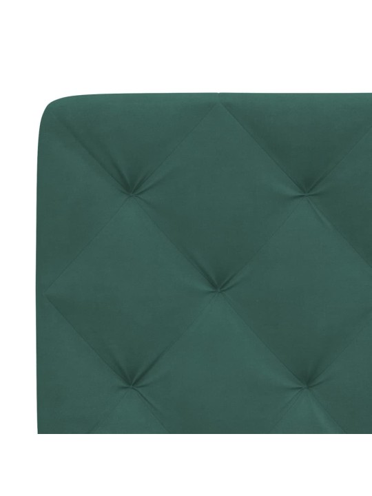 Rám postele s led osvětlením tmavě zelený 100 x 200 cm samet
