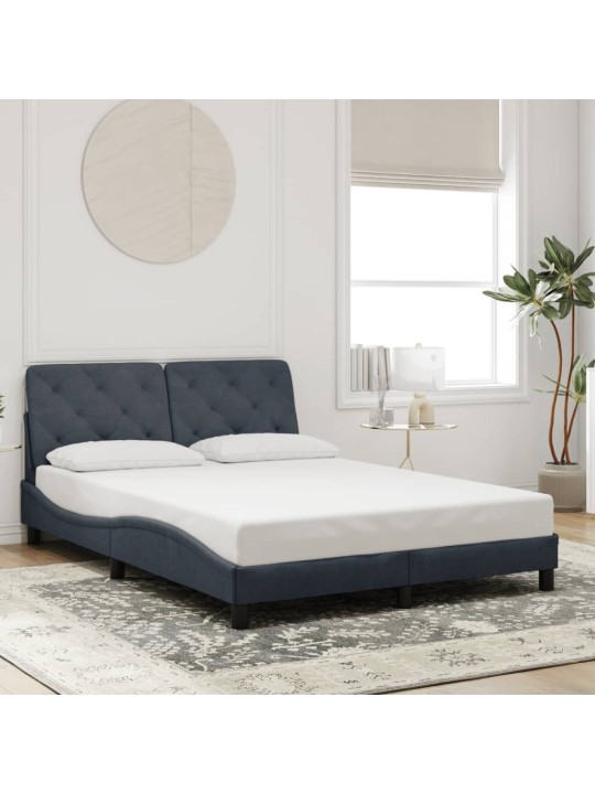 Rám postele s LED osvětlením tmavě šedý 120 x 200 cm samet