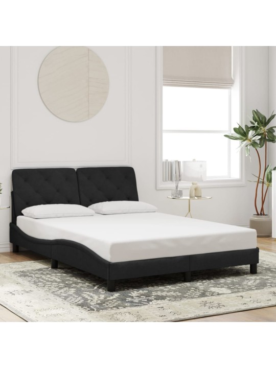 Rám postele s LED osvětlením černý 140 x 200 cm samet