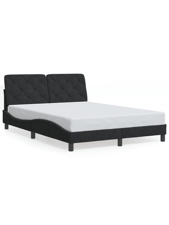 Rám postele s LED osvětlením černý 140 x 200 cm samet