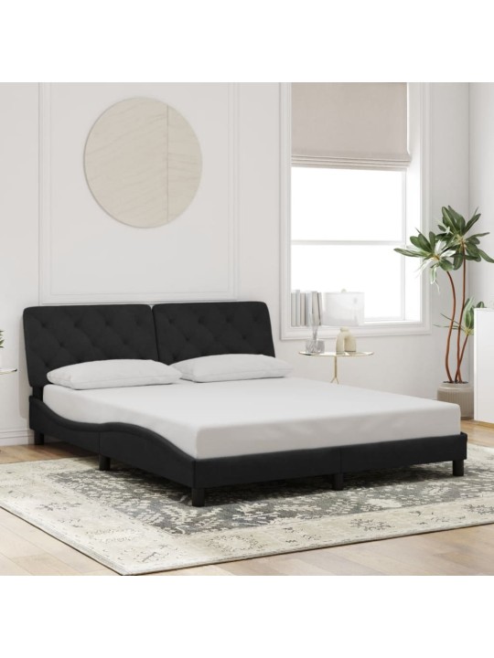 Rám postele s LED osvětlením černý 160 x 200 cm samet