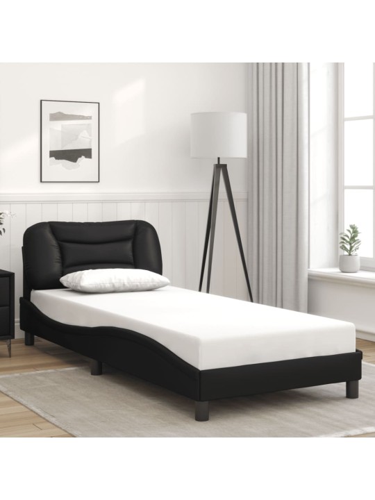 Rám postele s LED osvětlením černý 80 x 200 cm umělá kůže
