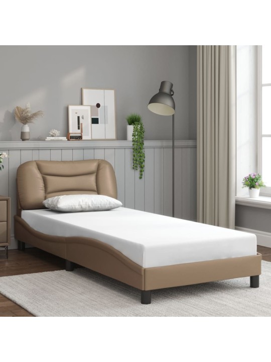 Rám postele s led osvětlením cappuccino 80 x 200 cm umělá kůže