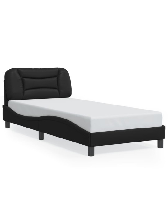 Rám postele s LED osvětlením černý 90 x 190 cm umělá kůže