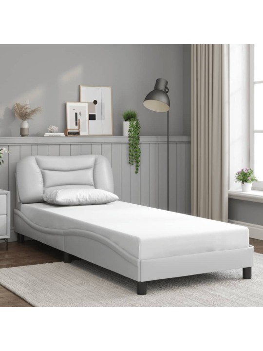 Rám postele s led osvětlením bílý 90 x 190 cm umělá kůže