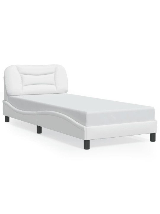 Rám postele s led osvětlením bílý 90 x 190 cm umělá kůže