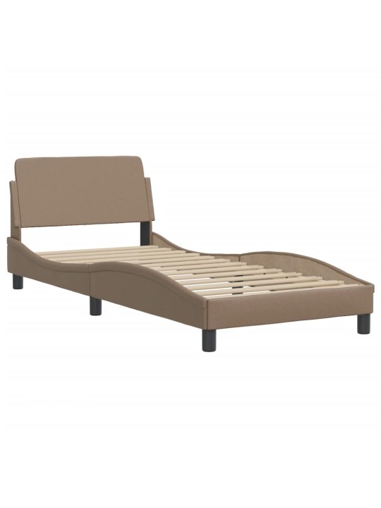 Rám postele s led osvětlením cappuccino 90 x 200 cm umělá kůže