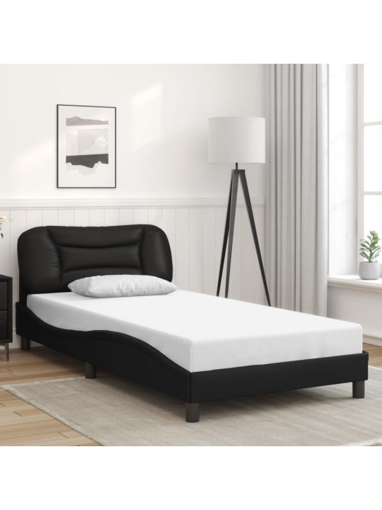 Rám postele s LED osvětlením černý 100 x 200 cm umělá kůže
