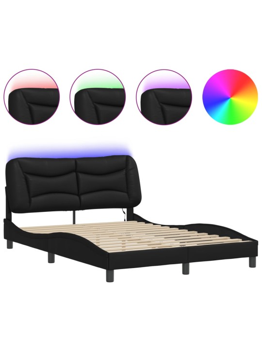 Rám postele s LED osvětlením černý 120 x 200 cm umělá kůže