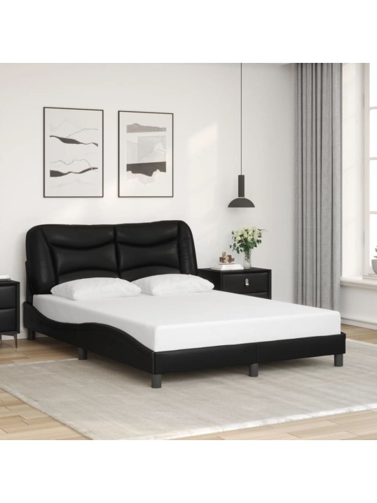 Rám postele s LED osvětlením černý 140 x 190 cm umělá kůže