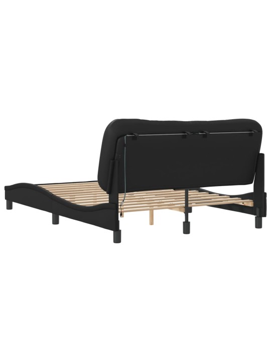 Rám postele s LED osvětlením černý 140 x 190 cm umělá kůže