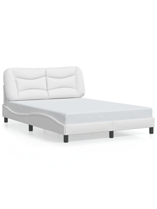 Rám postele s led osvětlením bílý 140 x 190 cm umělá kůže