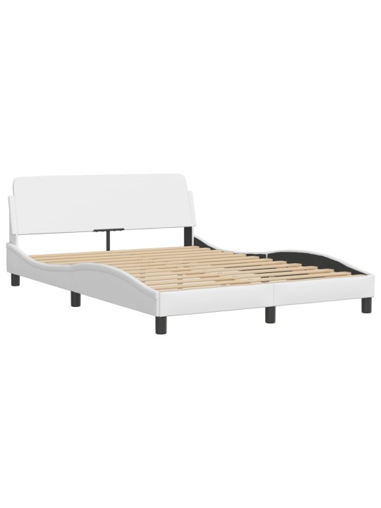Rám postele s led osvětlením bílý 140 x 190 cm umělá kůže