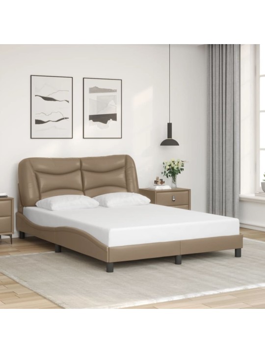 Rám postele s led osvětlením cappuccino 140 x 190 cm umělá kůže