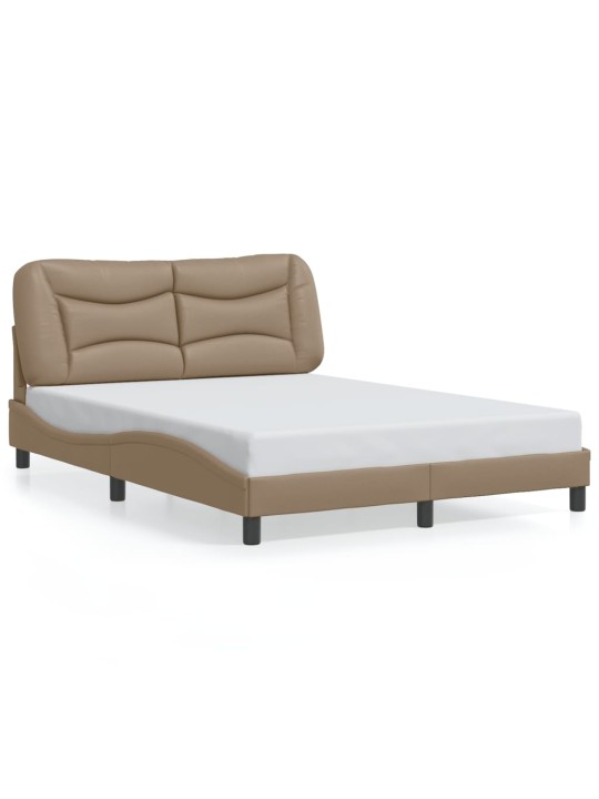 Rám postele s led osvětlením cappuccino 140 x 190 cm umělá kůže