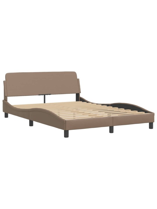 Rám postele s led osvětlením cappuccino 140 x 190 cm umělá kůže