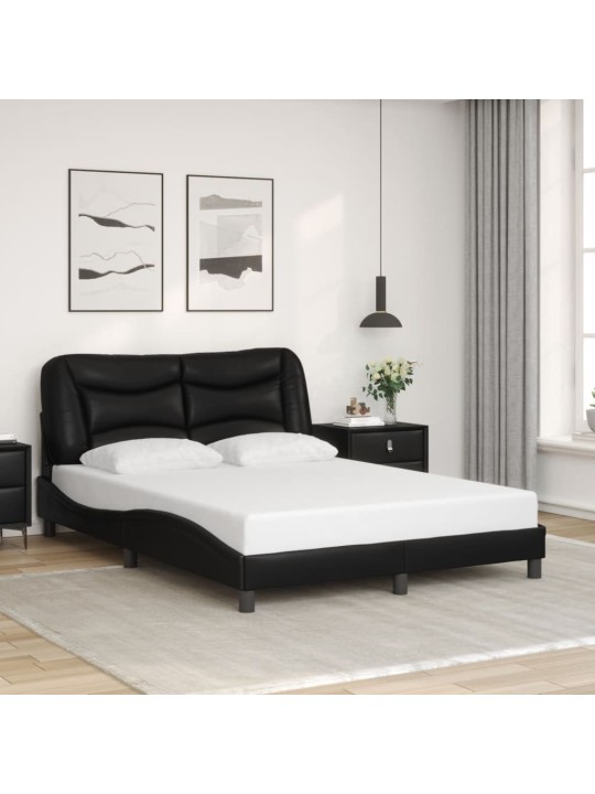 Rám postele s LED osvětlením černý 140 x 200 cm umělá kůže