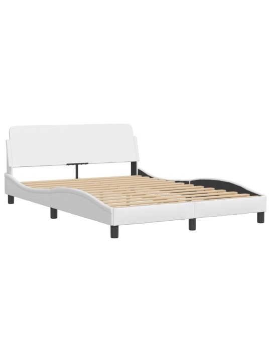 Rám postele s LED osvětlením bílý 140 x 200 cm umělá kůže