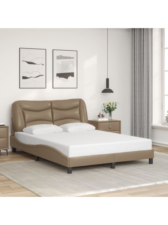 Rám postele s led osvětlením cappuccino 140 x 200 cm umělá kůže