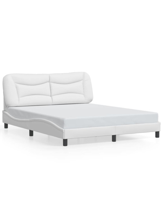 Rám postele s led osvětlením bílý 160 x 200 cm umělá kůže