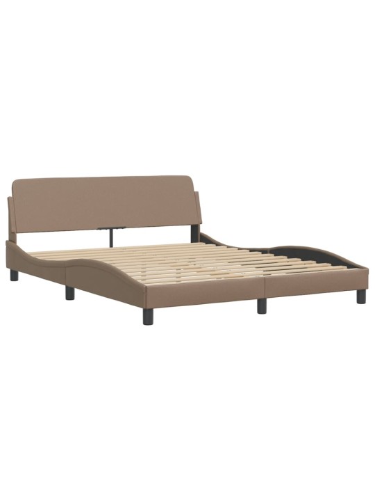 Rám postele s led osvětlením cappuccino 160 x 200 cm umělá kůže