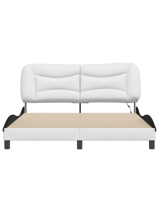 Rám postele s led osvětlením bílý a černý 160x200 cm umělá kůže