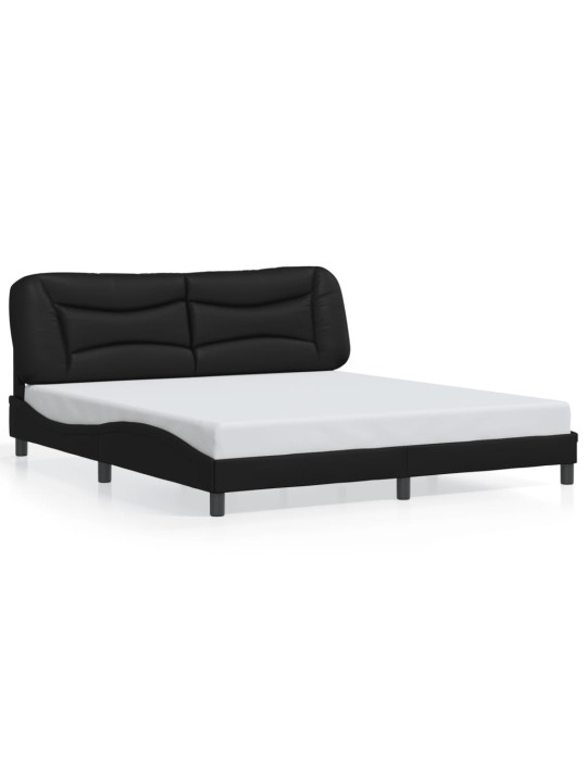 Rám postele s LED osvětlením černý 180 x 200 cm umělá kůže