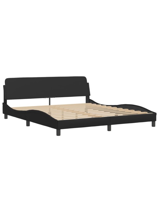 Rám postele s LED osvětlením černý 180 x 200 cm umělá kůže