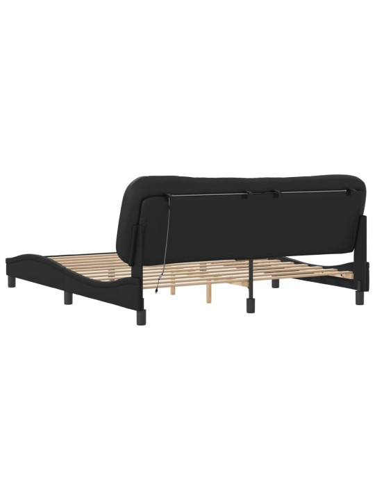 Rám postele s LED osvětlením černý 180 x 200 cm umělá kůže