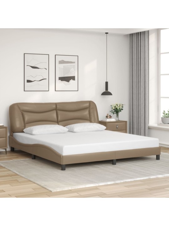 Rám postele s led osvětlením cappuccino 180x200 cm umělá kůže