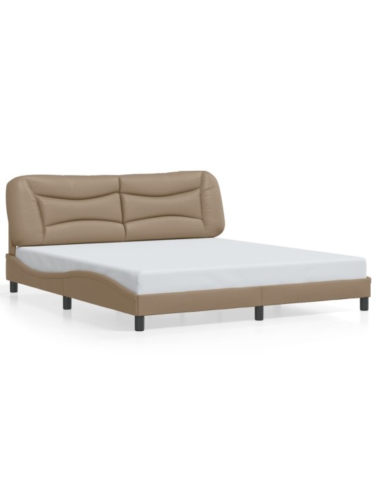 Rám postele s led osvětlením cappuccino 180x200 cm umělá kůže