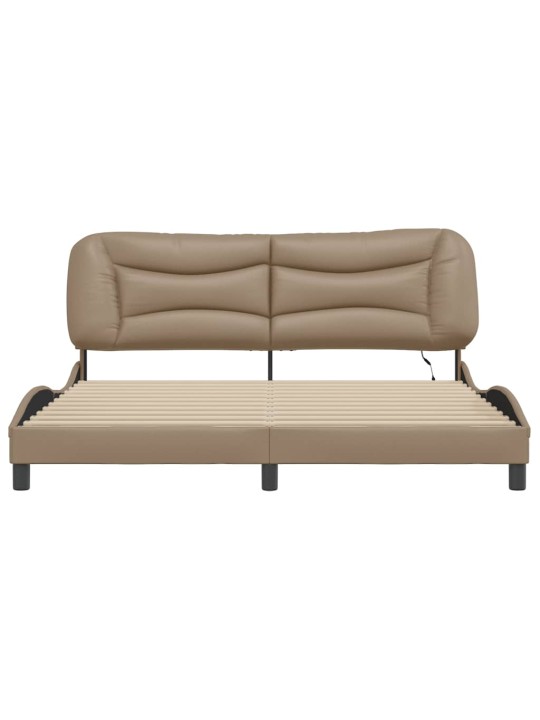 Rám postele s led osvětlením cappuccino 180x200 cm umělá kůže