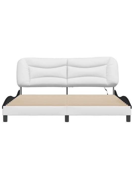 Rám postele s led osvětlením bílý a černý 180x200 cm umělá kůže