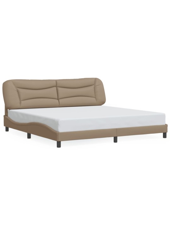 Rám postele s led osvětlením cappuccino 200 x 200 cm umělá kůže