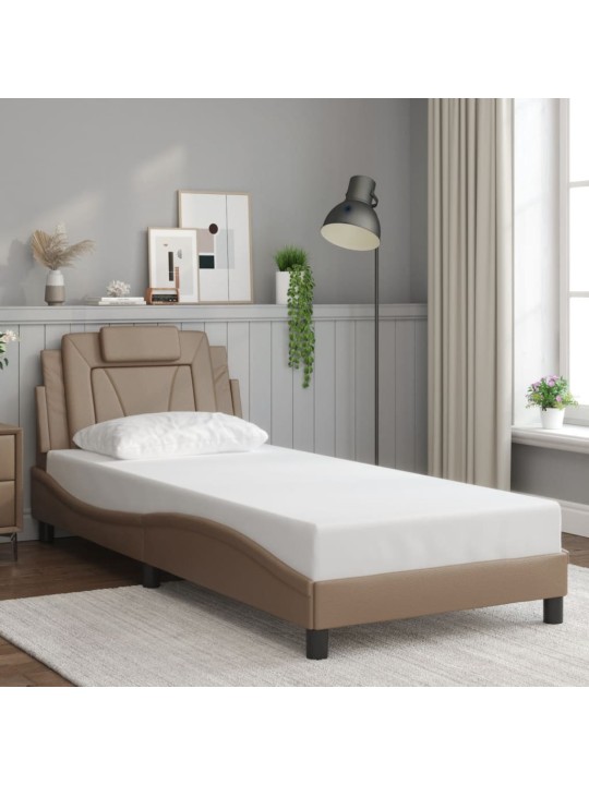 Rám postele s led osvětlením cappuccino 80 x 200 cm umělá kůže