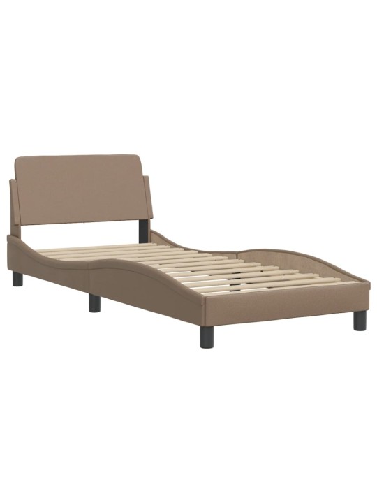 Rám postele s led osvětlením cappuccino 80 x 200 cm umělá kůže