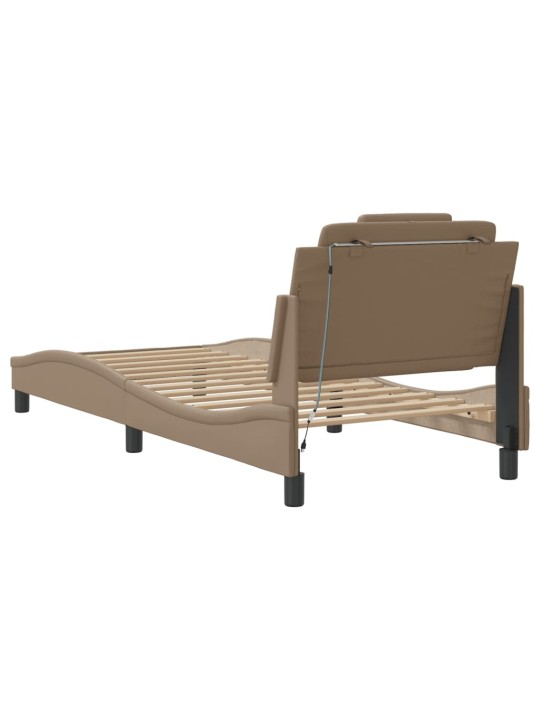 Rám postele s led osvětlením cappuccino 80 x 200 cm umělá kůže