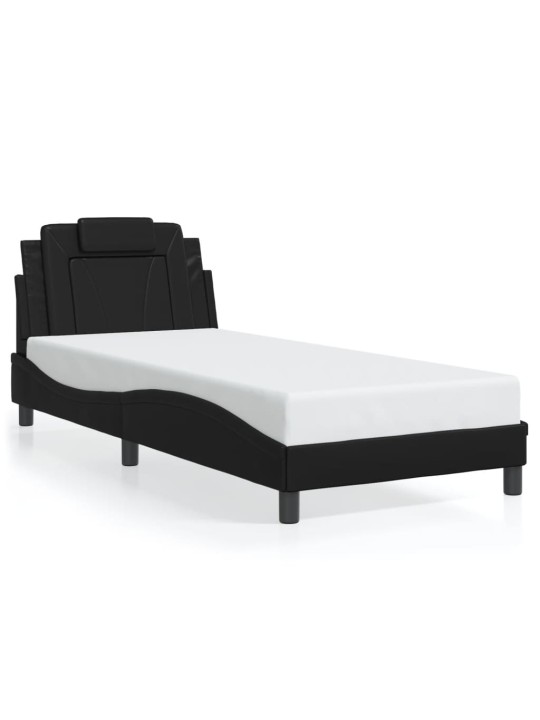 Rám postele s led osvětlením černý 90 x 190 cm umělá kůže
