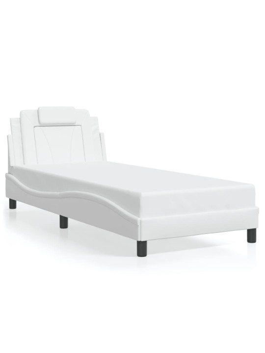 Rám postele s led osvětlením bílý 90 x 190 cm umělá kůže