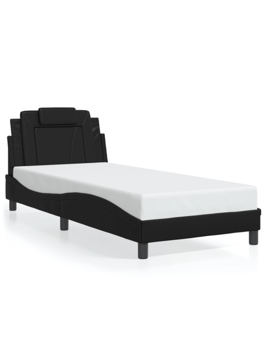 Rám postele s led osvětlením černý 90 x 200 cm umělá kůže