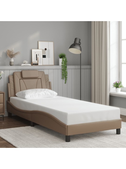 Rám postele s led osvětlením cappuccino 90 x 200 cm umělá kůže