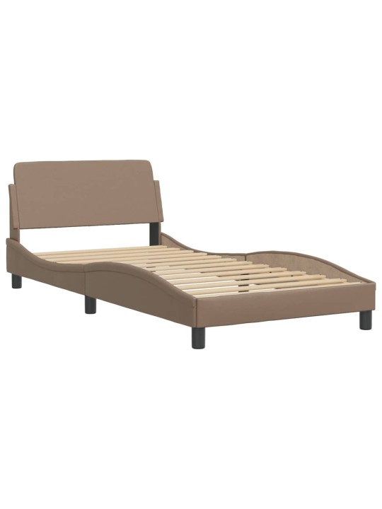 Rám postele s led osvětlením cappuccino 100 x 200 cm umělá kůže