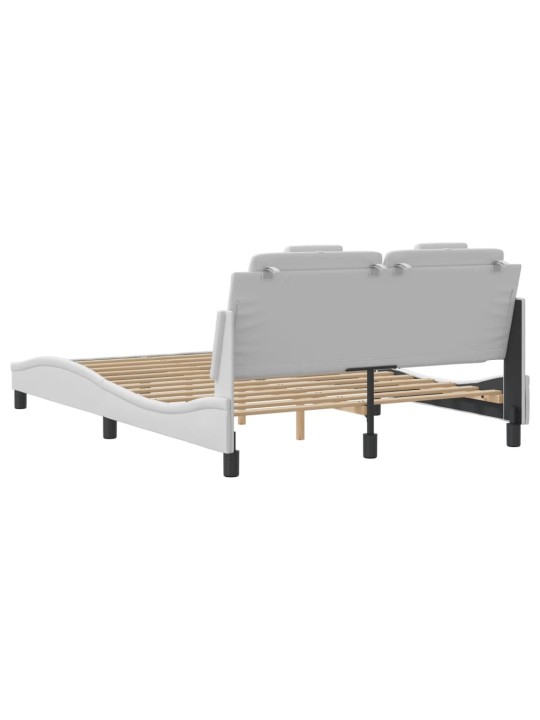 Rám postele s led osvětlením bílý 120 x 200 cm umělá kůže