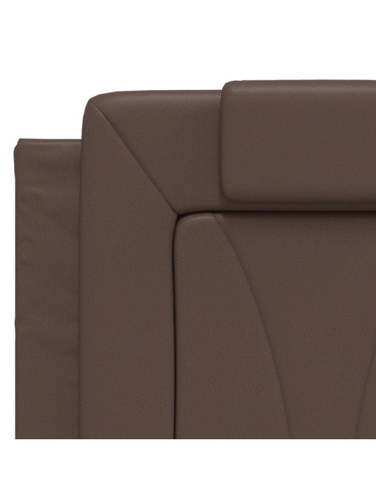 Rám postele s led osvětlením hnědý 120 x 200 cm umělá kůže
