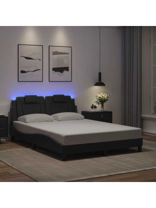 Rám postele s led osvětlením šedý 120 x 200 cm umělá kůže