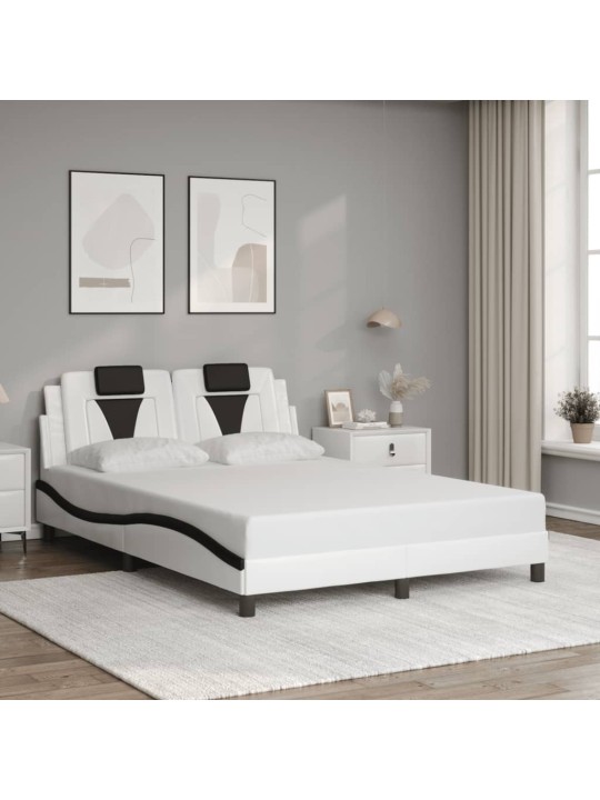 Rám postele s led osvětlením bílý a černý 120x200 cm umělá kůže