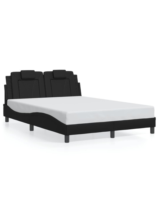 Rám postele s led osvětlením černý 140 x 190 cm umělá kůže