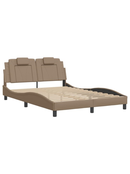 Rám postele s led osvětlením cappuccino 140 x 190 cm umělá kůže