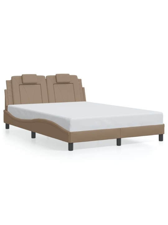 Rám postele s led osvětlením cappuccino 140 x 190 cm umělá kůže