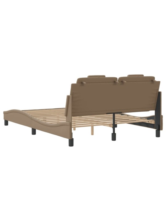 Rám postele s led osvětlením cappuccino 140 x 190 cm umělá kůže